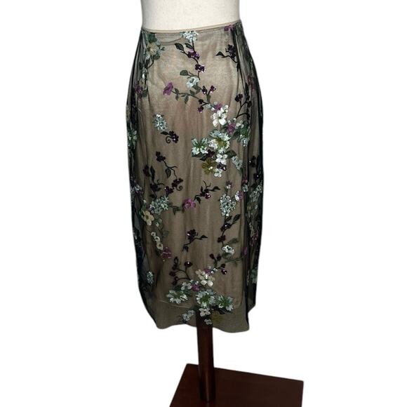 *NWOT Vince Begonia Embroidered Flowered Sequin Skirt – Sz 4 - Picture 5 of 11